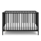 Graco Teddi 5-in-1 Convertible Crib (Black) – GREENGUARD Gold Certified, Converts to Daybed, Toddler & Twin Bed with Headboard and Footboard, Adjustable Mattress Height