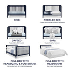 Delta Children babyGap Charlie 6-in-1 Convertible Crib + Brannan Bear Bookcase with Bins + Brannan Bear Wall Shelf with 4 Hooks, Navy (Bundle)