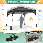 COBIZI 10x10 Pop up Canopy, Canopy Tent 10x10 with 3 Sidewalls, 1 Person Easy Set up，Tents for Parties, Outdoor Tent with Fluorescent Strip & 4 Sandbags, Waterproof, 3 Adjustable Height（Black）