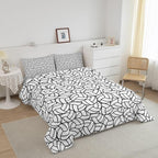 Feelyou Queen Size Volleyball Bedding Set Boys Girls Sports Game Comforter Set for Kids Women Men Ultra Soft Volleyball Player Comforter Black White Duvet Set Room Decor Quilt Set