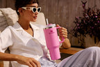 STANLEY Quencher H2.0 Flow State Tumbler, 30 oz, Daffodil | Handle and Straw | 3-Position Lid | Cup Holder Compatible for Travel | Insulated Stainless Steel Cup | BPA-Free