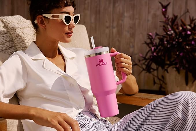 STANLEY Quencher H2.0 Flow State Tumbler, 30 oz, Slate Blue Drift | Handle and Straw | 3-Position Lid | Cup Holder Compatible for Travel | Insulated Stainless Steel Cup | BPA-Free