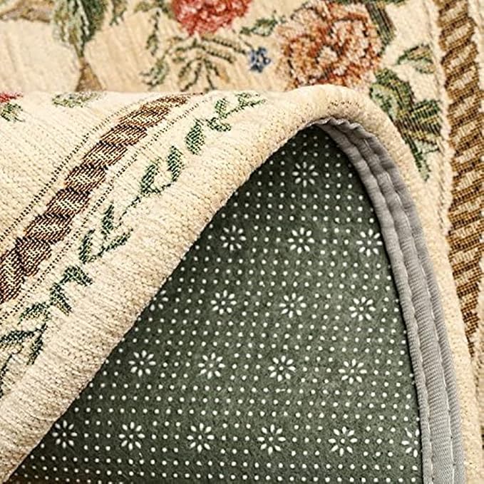 Vintage Rustic Shabby Rose Rugs Luxury Soft Elegant Traditional Rugs Floral Accent Carpet for Home Living Room/Bedroom, 6′6″ × 9′6″, Country Rose
