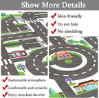 Kids Rug Play Mat Great for Playing with Cars and Toys,Educational Kid Road and Traffic City Life Carpet,Children Baby Fun Throw Rug for Bedroom Play Room,63X91Inch/160X230CM