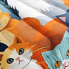 Datura home Kids Comforter Set Cute Cats Printed Pattern Bedding Set with 1 Comforter and 2 Pillowcases for Girls Boys Bedroom All Season(Cat Queen)