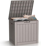 Resin Deck Box - 30 Gallon Lockable Outdoor Storage, Water-Resistant Indoor/Outdoor Bin for Package Delivery, Patio Cushions, Gardening Tools
