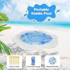Baby Beach Pool,Pool for Toddlers 1-3,Beach Puddle Pool Toddler and Beach Puddle, Foldable Kiddie Pool with Waterproof Carrying Bag,Portable Baby Beach Pool for Outdoor Summer Vacation