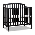 DaVinci Dylan Folding Portable 3-in-1 Convertible Mini Crib and Twin Bed in Ebony, Greenguard Gold Certified