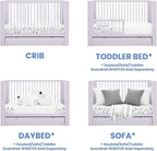Delta Children Cassie 4-in-1 Convertible Crib with Underdrawer - Greenguard Gold Certified, Lilac