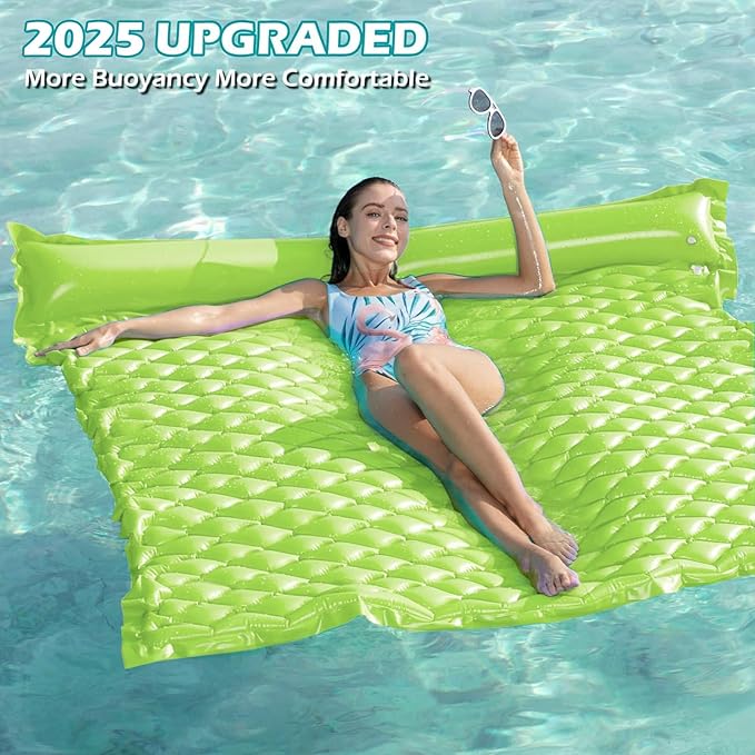 Jasonwell Floating Mat Pool Floats - Giant Inflatable Pool Float Lake Raft Lounge Floating Water Mat for Swimming Pool Floatie Lounger Beach Pool Party Toy for Adults & Kids