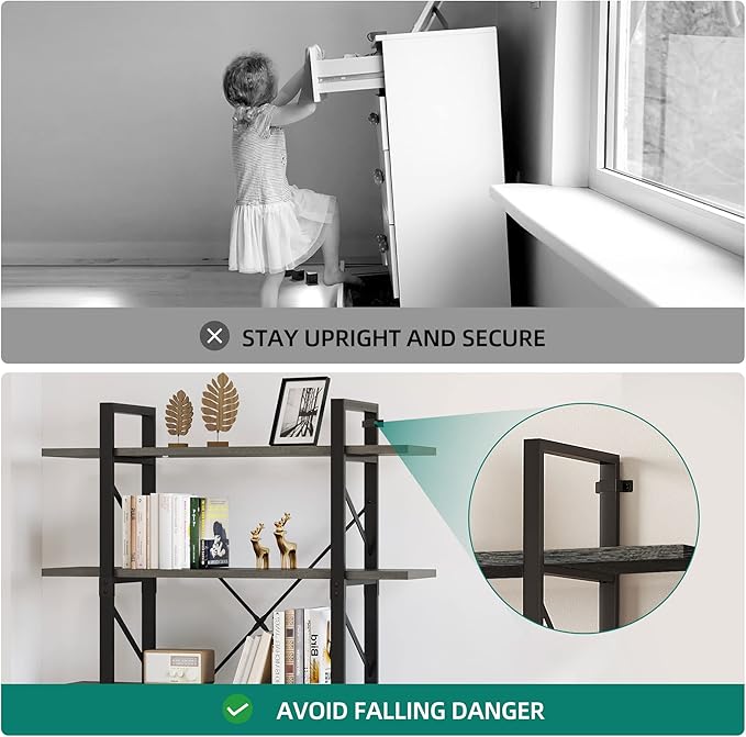 YITAHOME 5 Tier Bookshelf, 70.9" Tall Industrial Bookcase, Wide Open Display Storage Book Shelf for Living Room/Bedroom/Home/Office, Charcoal Gray