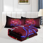 6 PCS Gamer Queen Comforter Sets,Queen Bedding Sets for Boys,Gaming Comforter Set,Queen Size Bedding Sets for Boys,Bed in A Bag with Sheets(Queen,Red Color)