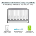 Carter's by DaVinci Colby 4-in-1 Low-Profile Convertible Crib in Grey and White, Greenguard Gold Certified