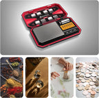 UNIWEIGH Travel Digital Pocket Scale 200g/0.01g, Digital Gram Scales | Mini Food Scale with 50g Calibration Weight for Food, Powder,small items, Tea, Jewelry, Coins (Battery Included)-Red
