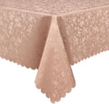Smiry Rectangle Waterproof Heavy Duty Vinyl Tablecloths, 60 x 102 Inch | Wipeable Washable Floral Embossed Table Cover for Kitchen and Dining Room, Indoor & Outdoor Use, Tan
