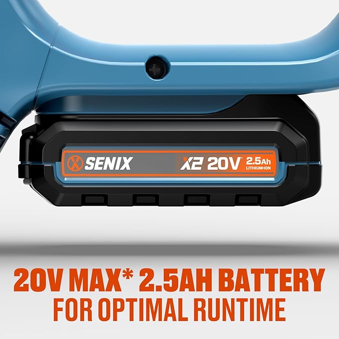 SENIX Chainsaw Cordless, 20V 10" Battery Chainsaw, Brushless Chain Saw, Includes 2.5Ah Battery & Charger, Garden Tool for Tree, Pruning, Branch Cutting, Yard, Fathers Day Gift, Tool-Free,CSX2-M