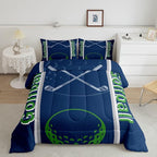 Feelyou Kids Golf Print Comforter Set King Size Ball Sports Bedding Set for Boys Girls Teens Bedroom Decor Golf Ball Lover Comforter Women Men Ball Games Duvet Set with 2 Pillow Case
