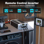 3000 watt Pure sine Wave Inverter, 12V DC to 110V AC Power Inverter, Used for Solar Emergency Power Supply in RV Homes, with 3 AC Output sockets, USB Port, Type-C Port, Remote Control with LCD Screen