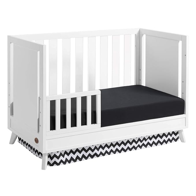 Oxford Baby Holland Modern 3-in-1 Island Crib to Toddler Bed Guard Rail Conversion Kit, Snow White, GreenGuard Gold Certified