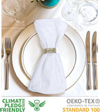 Urban Villa Cloth Napkins White Dinner 100% Cotton 18x18 Inches (Set of 6)