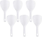 Boao 6 Pcs Rice Paddle, 7.5 Inch, Plastic Non Stick Rice Spoon Scooper Potato Server Spatula for Kitchen Restaurant Cooking Utensil