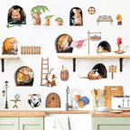 decalmile Mouse Hole Funny Animal Kitchen Dining Wall Decals Stickers