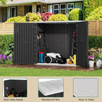 KINYING Outdoor Horizontal Storage Sheds,37 Cu.ft Outdoor Storage Cabinet Waterproof Resin Tool Storage Box for Lawn Mower,Garden Tools and Patio Furniture, Lockable (Black)