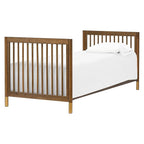 babyletto Gelato 4-in-1 Convertible Mini Crib in Natural Walnut and Brushed Gold Feet, Greenguard Gold Certified