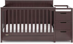 Graco Hadley 5-in-1 Convertible Crib and Changer with Drawer (Espresso) – GREENGUARD Gold Certified, Crib and Changing Table Combo with Drawer, Includes Baby Changing Pad, Converts to Full-Size Bed