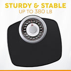 Zeno A25 Scales for Body Weight - Up to 400 LB - New - 5.3" Dial on 12.4" x 10.2" Platform - Anti-Skid Rubber Surface - Bathroom Scale Analog - Durable with 20-Year Assurance