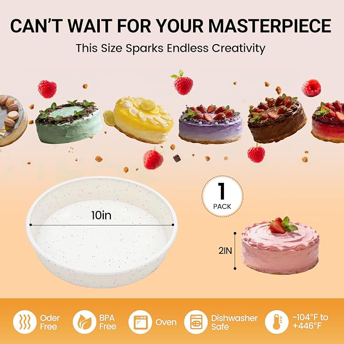 CAKETIME Silicone Round Cake Pan with Metal Reinforced Frame