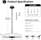 LamQee 20 Inch Oversized Large Pendant Lights, 3-Lights Textured White Modern Dome Chandelier, Rustic Metal Pendant Lighting Fixture Ceiling Hanging for Kitchen Island, Dining Room Over Table, Bar
