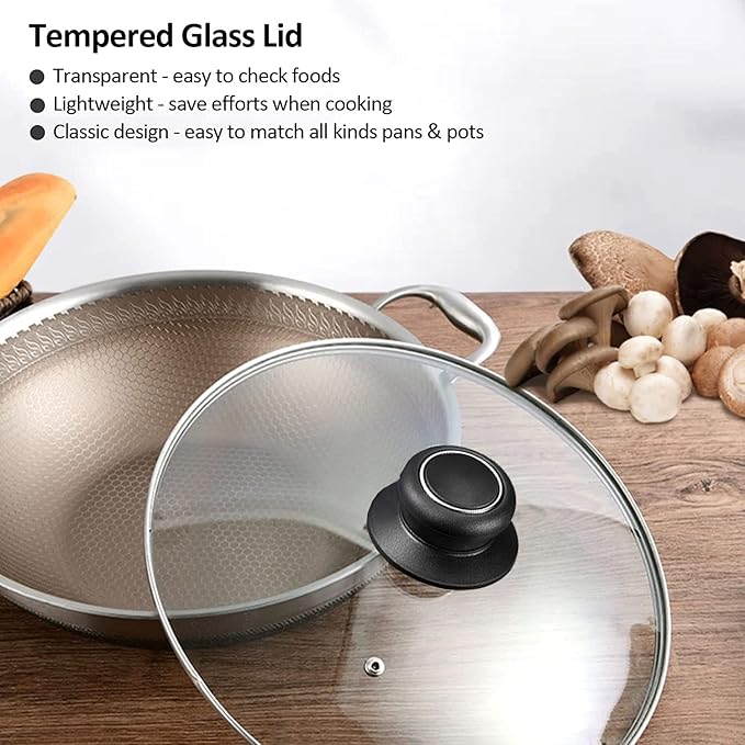 10 Inch Pan Lid - Tempered Glass Lids for Frying Pan, Skillets & Pots | Clear Universal Cookware & Bakeware Lids with Heat Resistant Handle