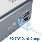 FOVAL 200W Car Power Inverter, DC 12V to 110V AC Car Laptop Charger Fast Charger Converter with [27W PD USB-C] & Dual USB Ports Multi-Protection Car Outlet Adapter Power Inverter for Vehicles