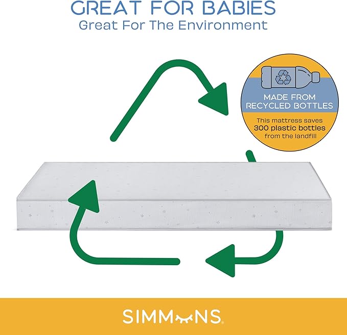 Delta Children Heartland 4-in-1 Convertible Crib, Natural + Twinkle Galaxy Crib and Toddler Mattress (Bundle)