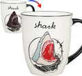 Shark Heat Changing Coffee Mug Cool Color Changing Mug Ceramic Coffee Mug Gifts for Men Women Black and White