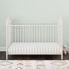 Novogratz Bushwick Metal Crib with Adjustable Mattress Height, Off White