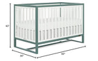 Arlo 5-in-1 Convertible Crib in Jungle Green, JPMA Certified, 3 Mattress Height Settings, Non-Toxic Finish, Made of Sustainable and Sturdy Pinewood
