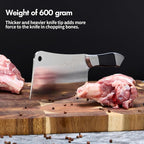 SHI BA ZI ZUO Heavy Duty Stainless Steel Bone Cleaver Knife for Home Chopping Bones