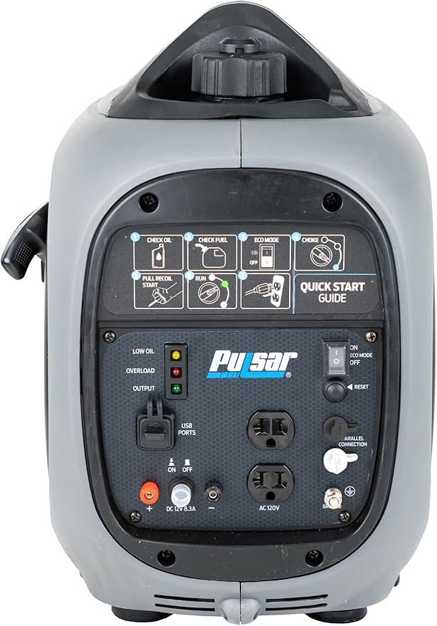 Pulsar 2,300W Portable Gas-Powered Quiet Inverter Generator for Home Emergency Backup, Parallel Capability, With USB Outlet, Long Run Time, GX230N