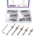 Swpeet 100Pcs Crib Hardware Screws, Nicked Plated M6 × 40/50/60/70/80mm Hex Socket Head Cap Crib Baby Bed Bolt and Barrel Nuts with 1 x Allen Wrench Perfect for Furniture, Cots, Crib Screws