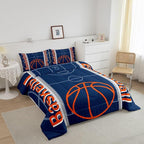 Feelyou Basketball Bedding Set Queen Size Gaming Sports Comforter Set for Kids Boys Girls Decor Ball Games Comforter Basketball Sports Duvet Set Bedroom Quilt Set