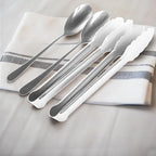 12PCS Stainless Steel Serving Utensils Sets with 8 Large Serving Spoons,4 Serving Tongs,Silver Serving Utensills Sets for Buffet Catering Banquet Party (Silver)