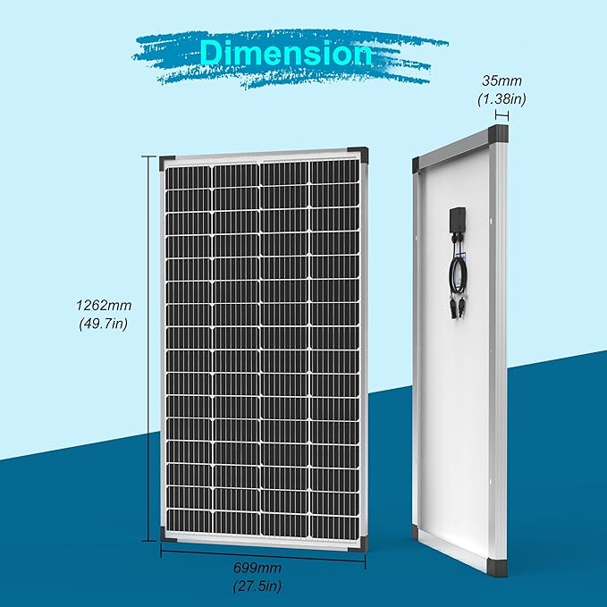 ACOPOWER Solar Panel 175Watt 12 Volt,Monocrystalline High-Efficiency 175 Watt PV Module Power Charger for RV Caravan Marine Camper Rooftop Farm Battery and Other Off-Grid Applications