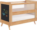 BreathableBaby Breathable Mesh 3-in-1 Convertible Crib (Toddler Bed Kit Sold Separately) — Beech & Chalkboard — Two Adjustable Mattress Heights — Greenguard Gold Certified