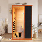 1 Person Sauna Far Infrared Sauna 800W Indoor Home Sauna Low EMF 110V with Control Panel 7 Color Light 28.7 * 35.2 * 61.4 inch