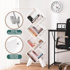 Yoobure White Bookshelf, Wood Small Bookcase 4-Tier Book Shelf, Tall Bookcases Book Organizer, Modern Bookshelves Floor Standing for CDs/Books in Small Spaces, Living Room, Home Office, Bedroom