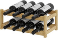 Wine Rack，Bamboo Wine Storage Cabinet Shelf，Countertop Wine Shelf- Freestanding Wine Holder for Kitchen & Pantry (Natural, 2-Tier)