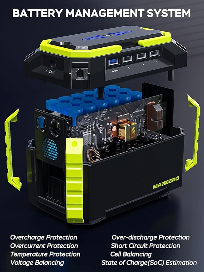 MARBERO Solar Generator 150W Peak 150Wh Portable Power Station with Solar Panel Included Camping Power Supply with AC Outlet DC USB Ports for Outdoor RV Fishing Emergency
