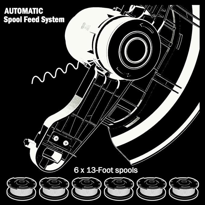 13-Inch String Trimmer Cordless,(2 x 21V 5.0Ah Batteries & Charger), 2 in 1 Trimmer & Edger, Electric Weed Wacker with Auto Rope Spool Feed, 6 Pcs 4M Spool Line for Yard, Garden, Green